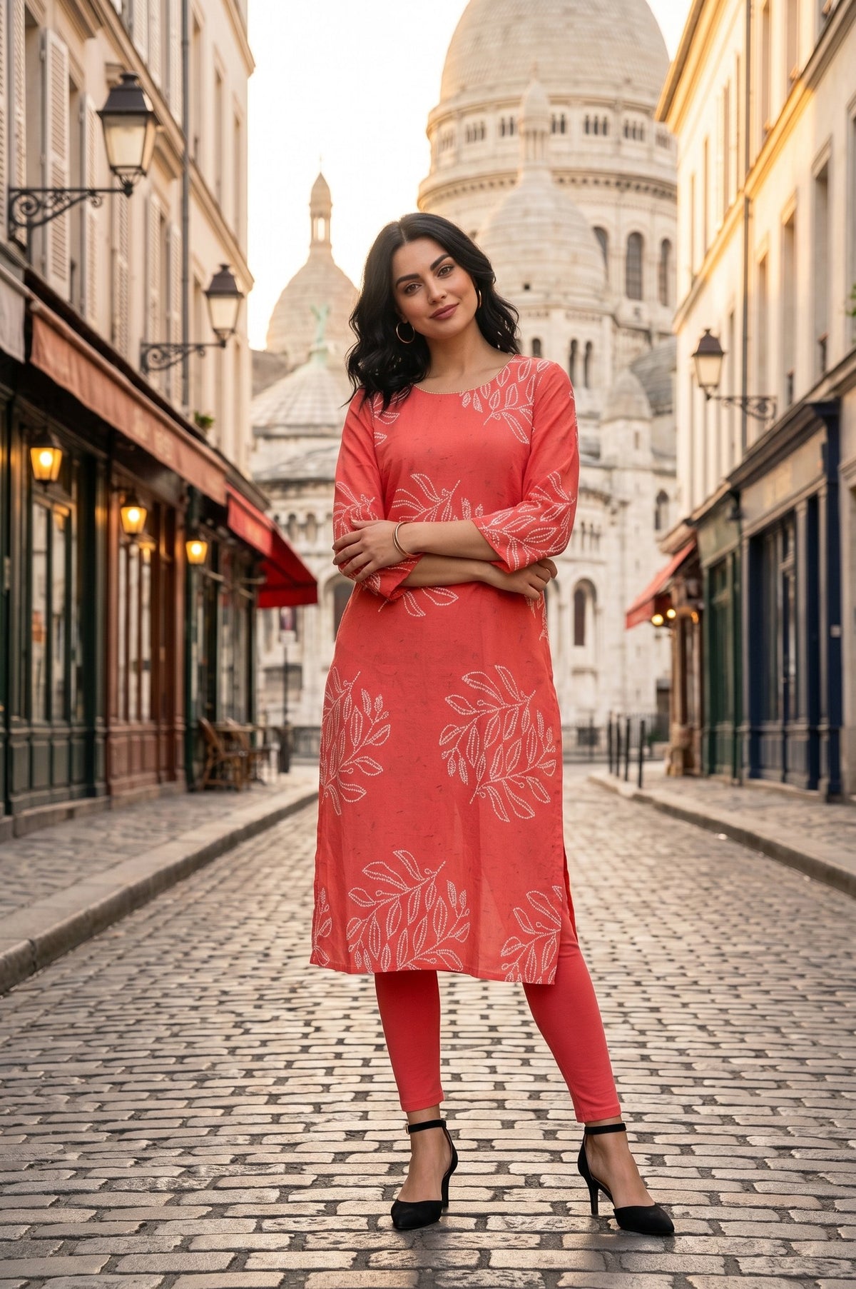 Multicolor Floral Printed Modal Straight Kurta