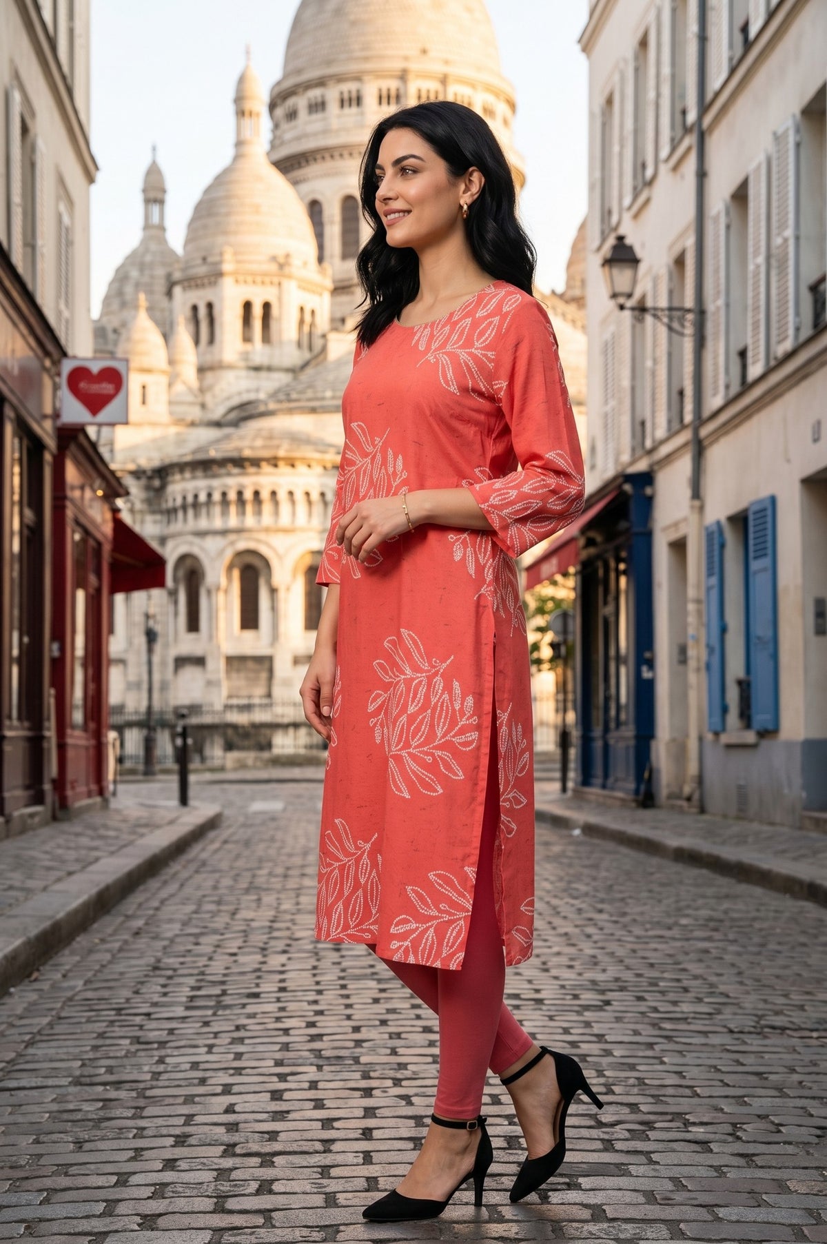 Multicolor Floral Printed Modal Straight Kurta