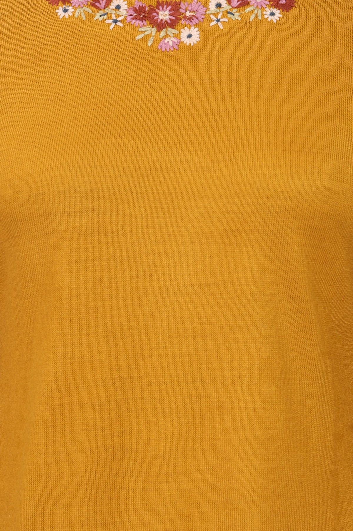 Mustard Embroidered Acrylic Straight Winter Kurta