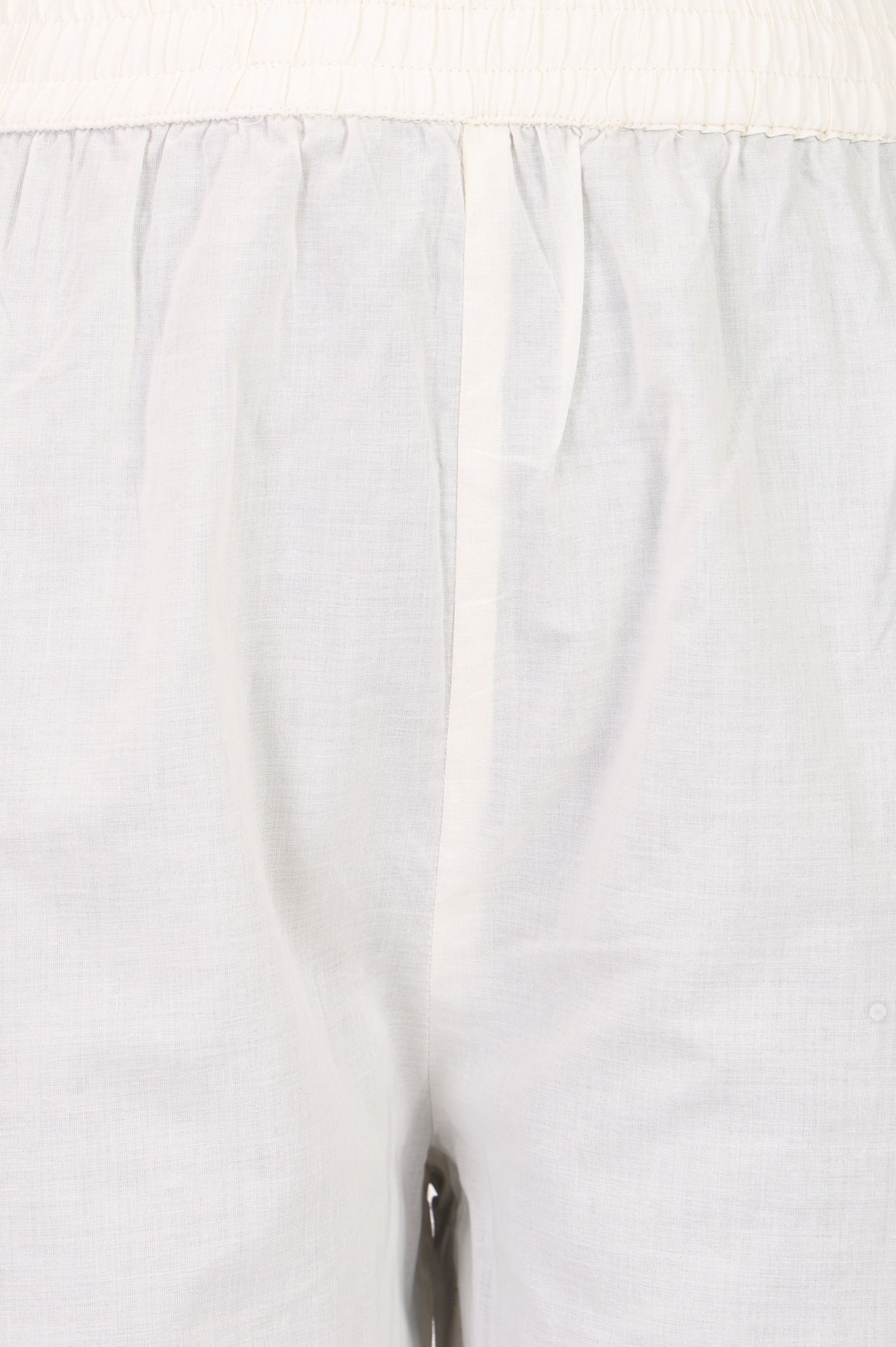 White Solid Pure Cotton Straight Fit Pants