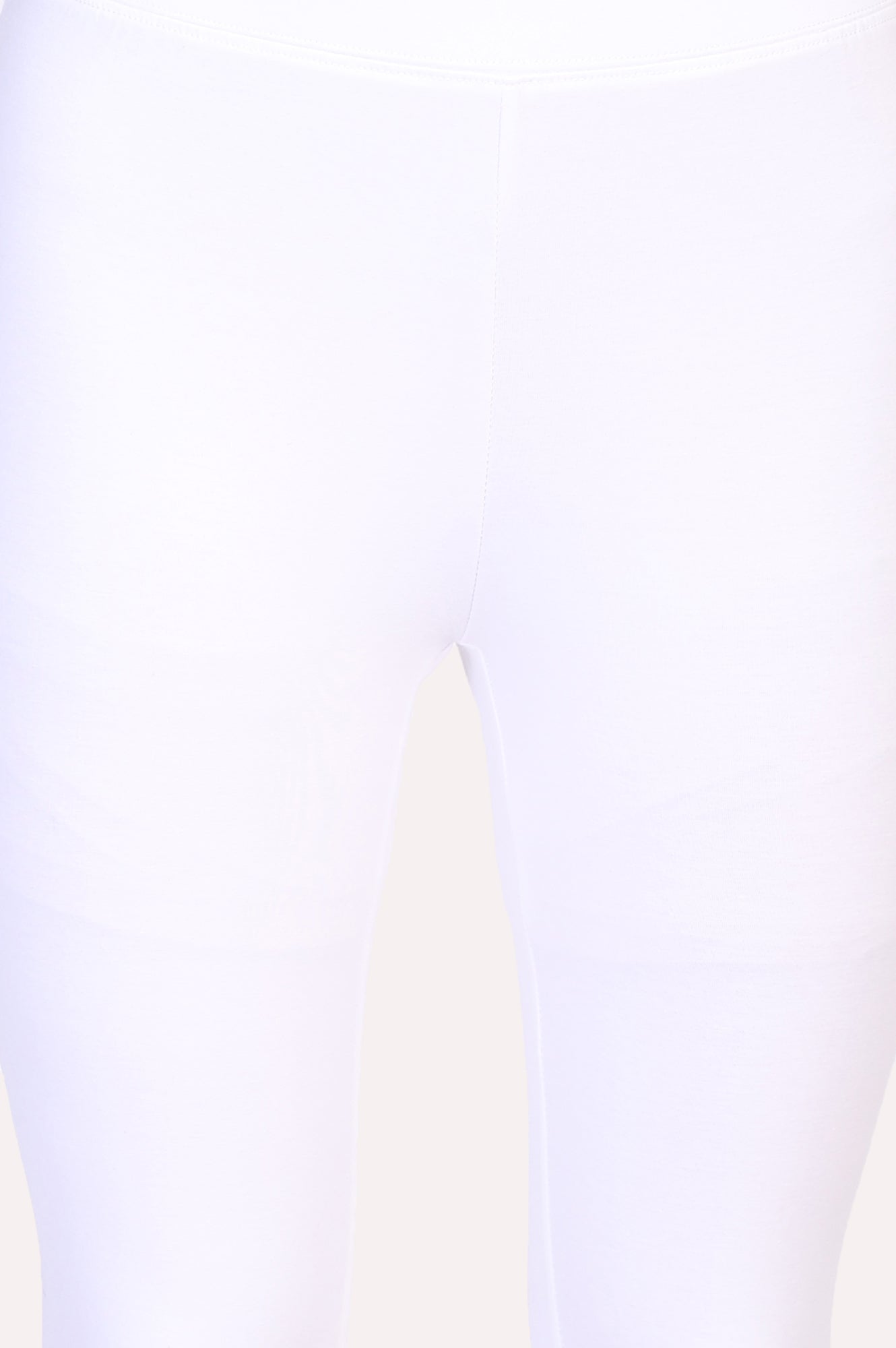 White Solid Skinny Cotton Tights