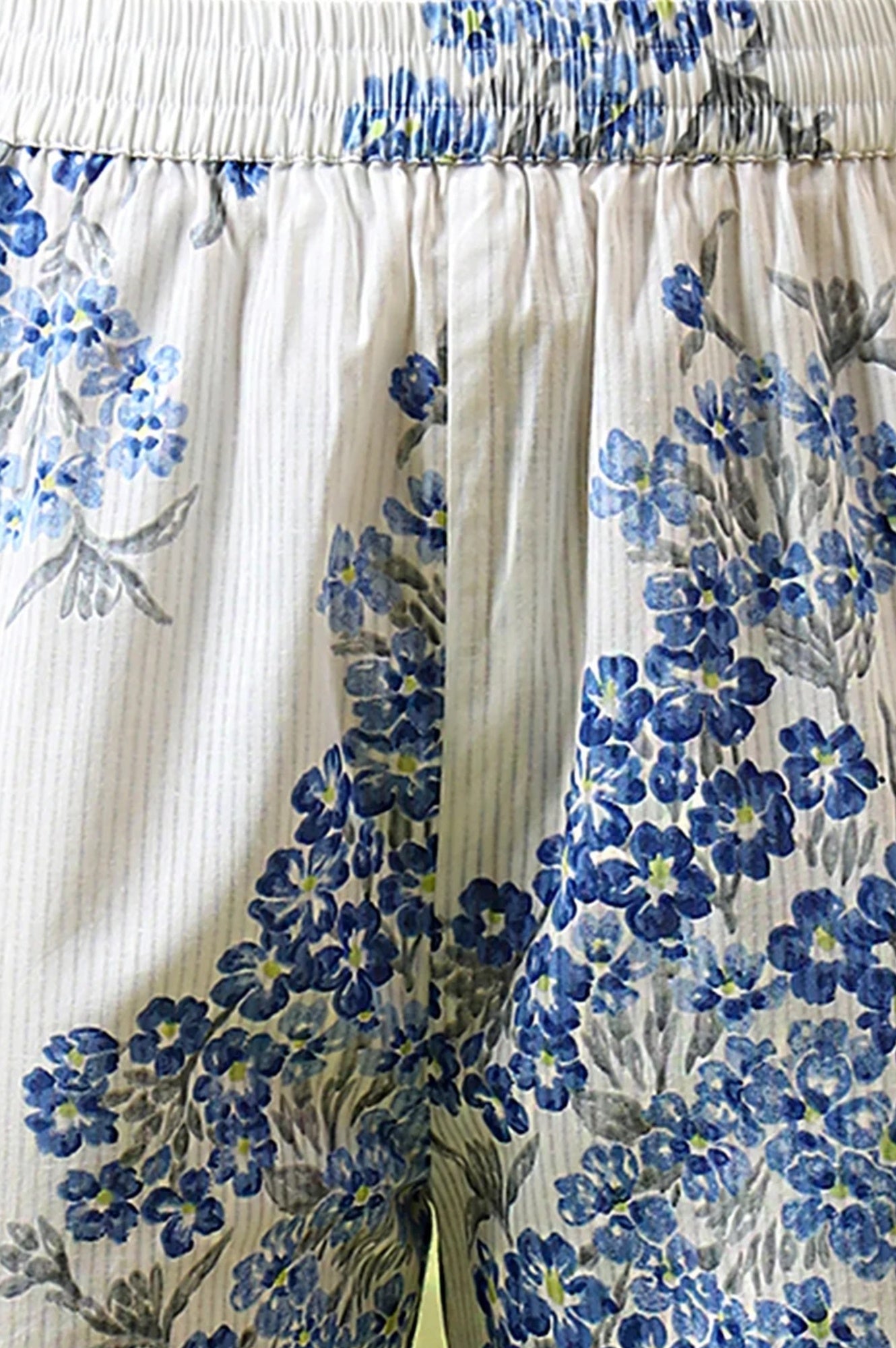 White Floral Printed Pure Cotton Flared Kurta and Pants Co-ord Set