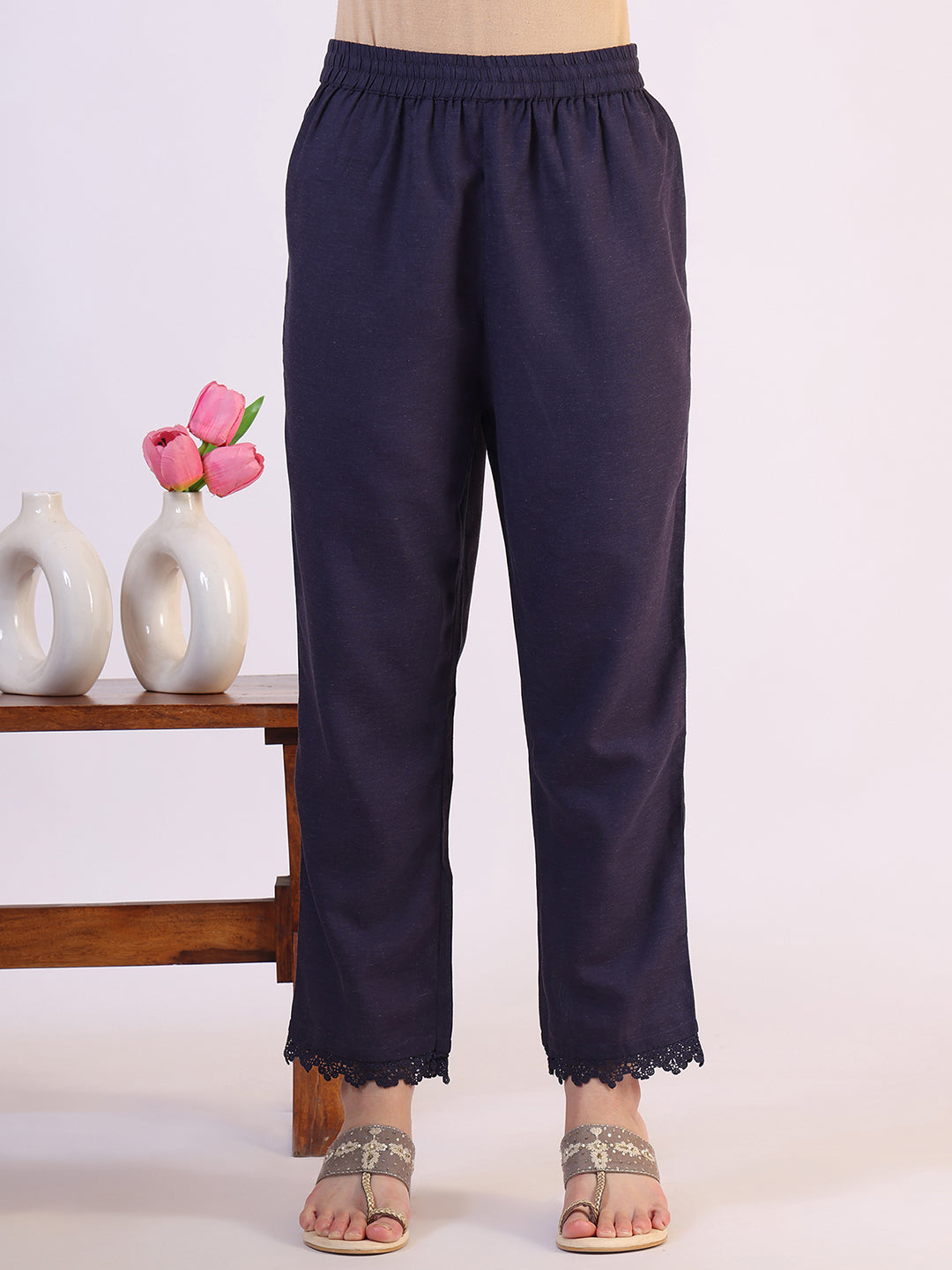 Floral Printed Flared Sheer Kota Kurta & Straight Pant with Dupatta Set