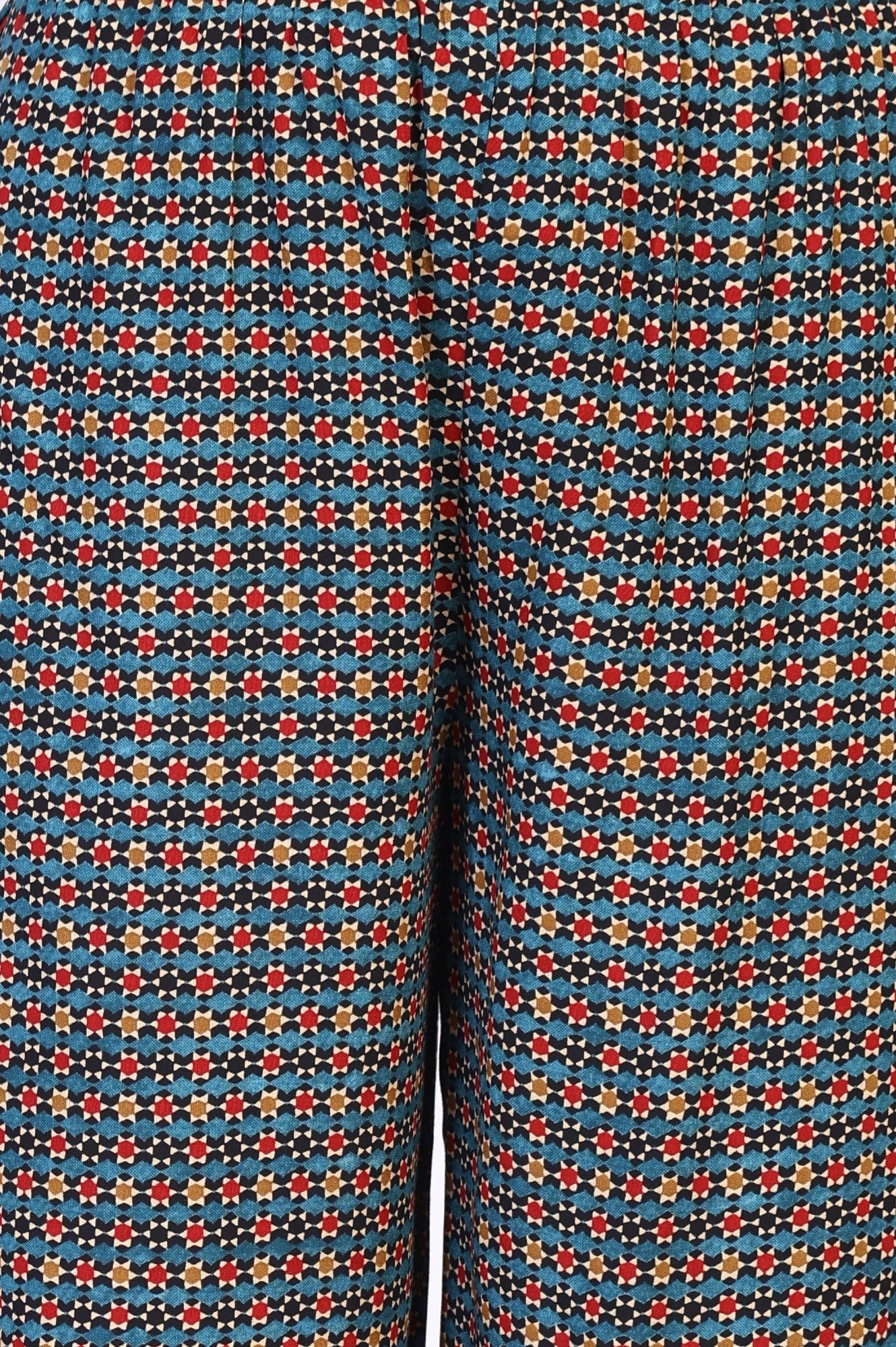 Multicolor Geometric printed Flared Cotton Kurta with Parallel Pant Set