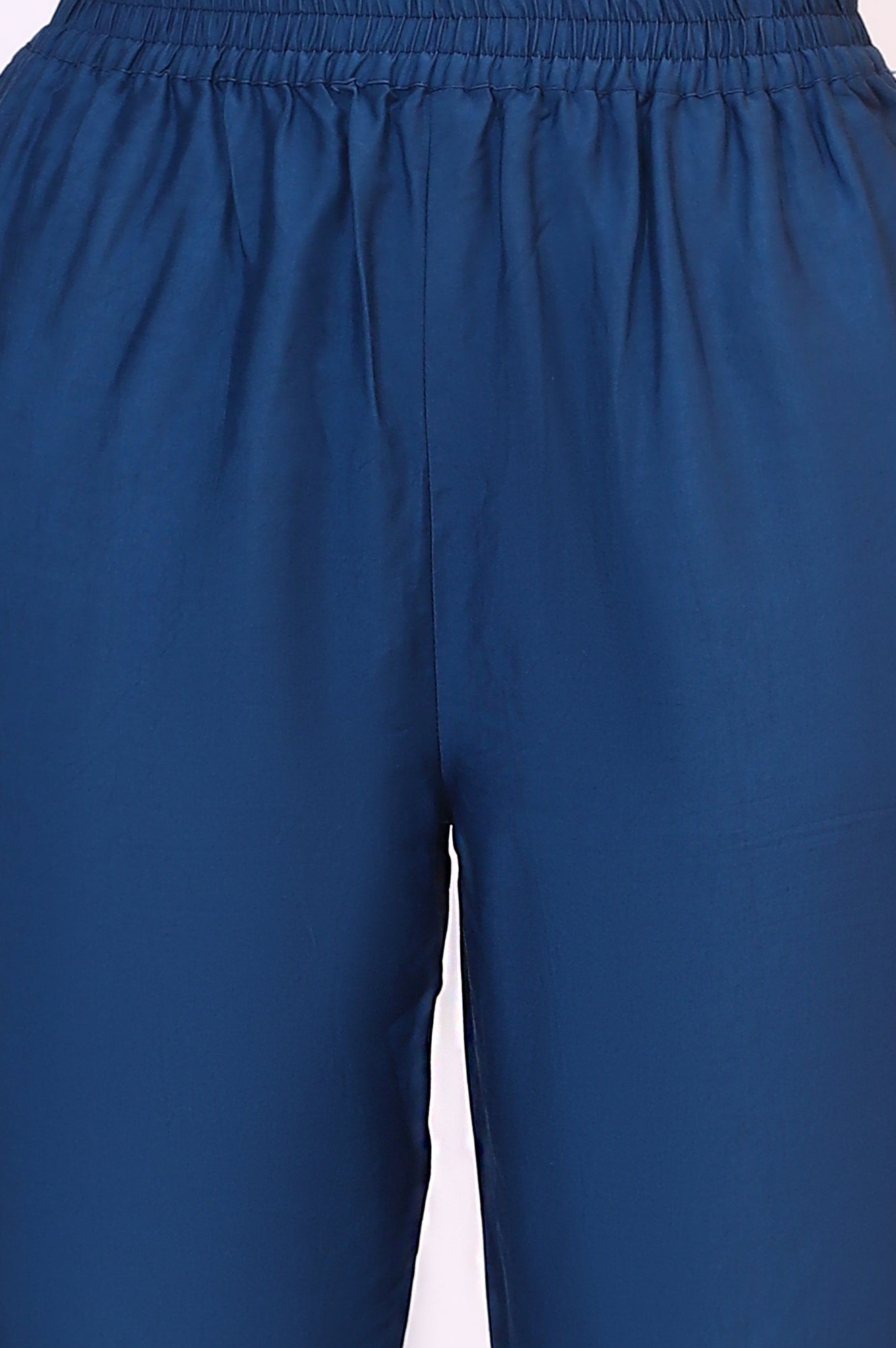 Blue Chintz Floral Printed Chiffon Anarkali Kurta, Straight Pants and Dupatta Set