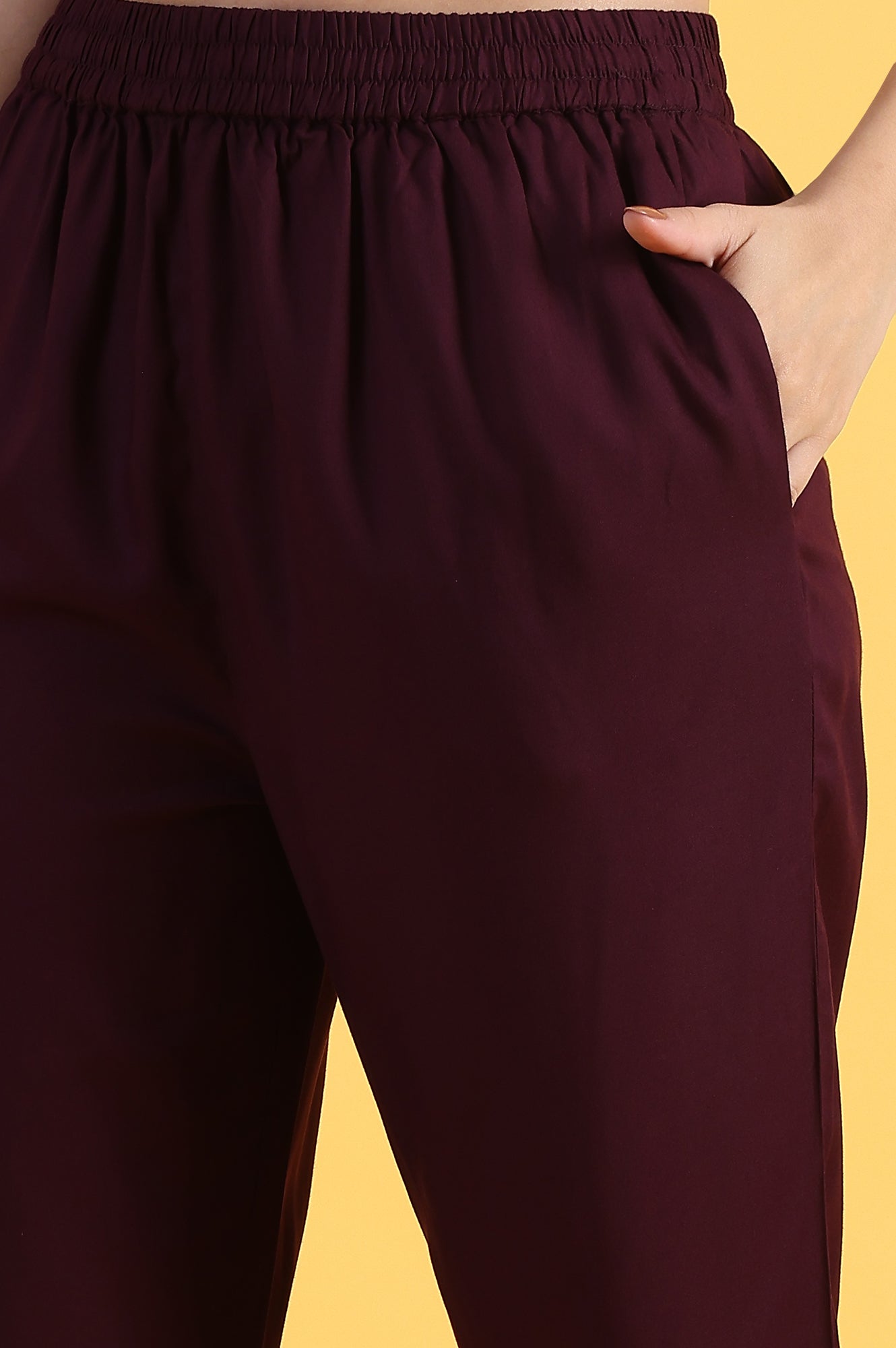 Purple Embroidered Straight Kurta and Straight Pants Set with Sequin Work