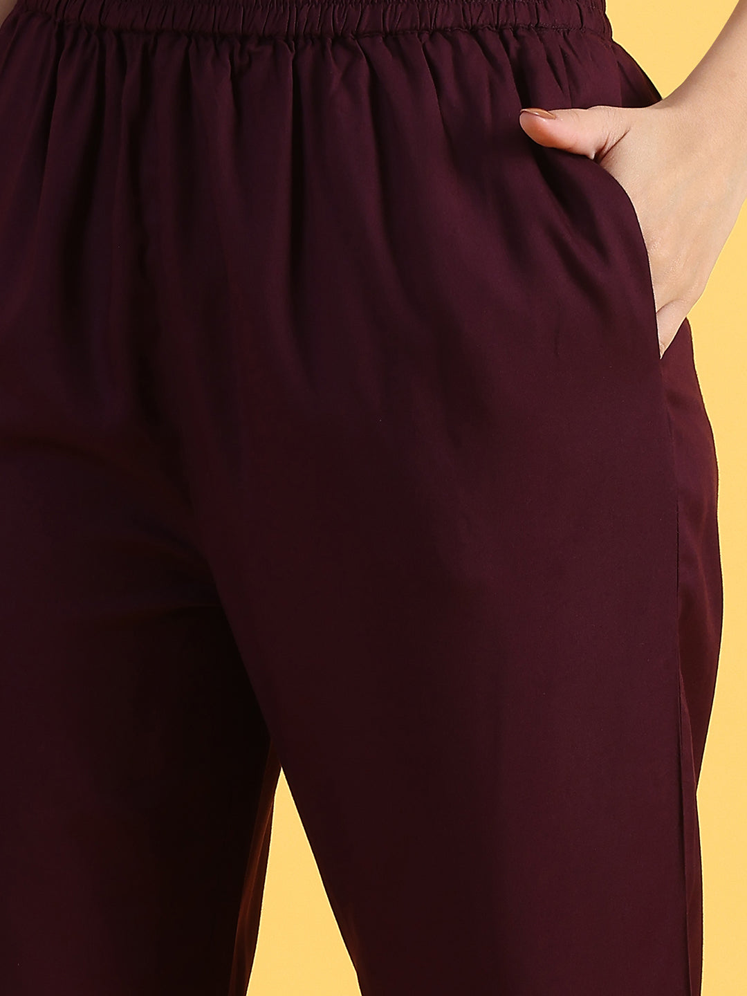 Purple Embroidered Straight Kurta and Straight Pants Set with Sequin Work