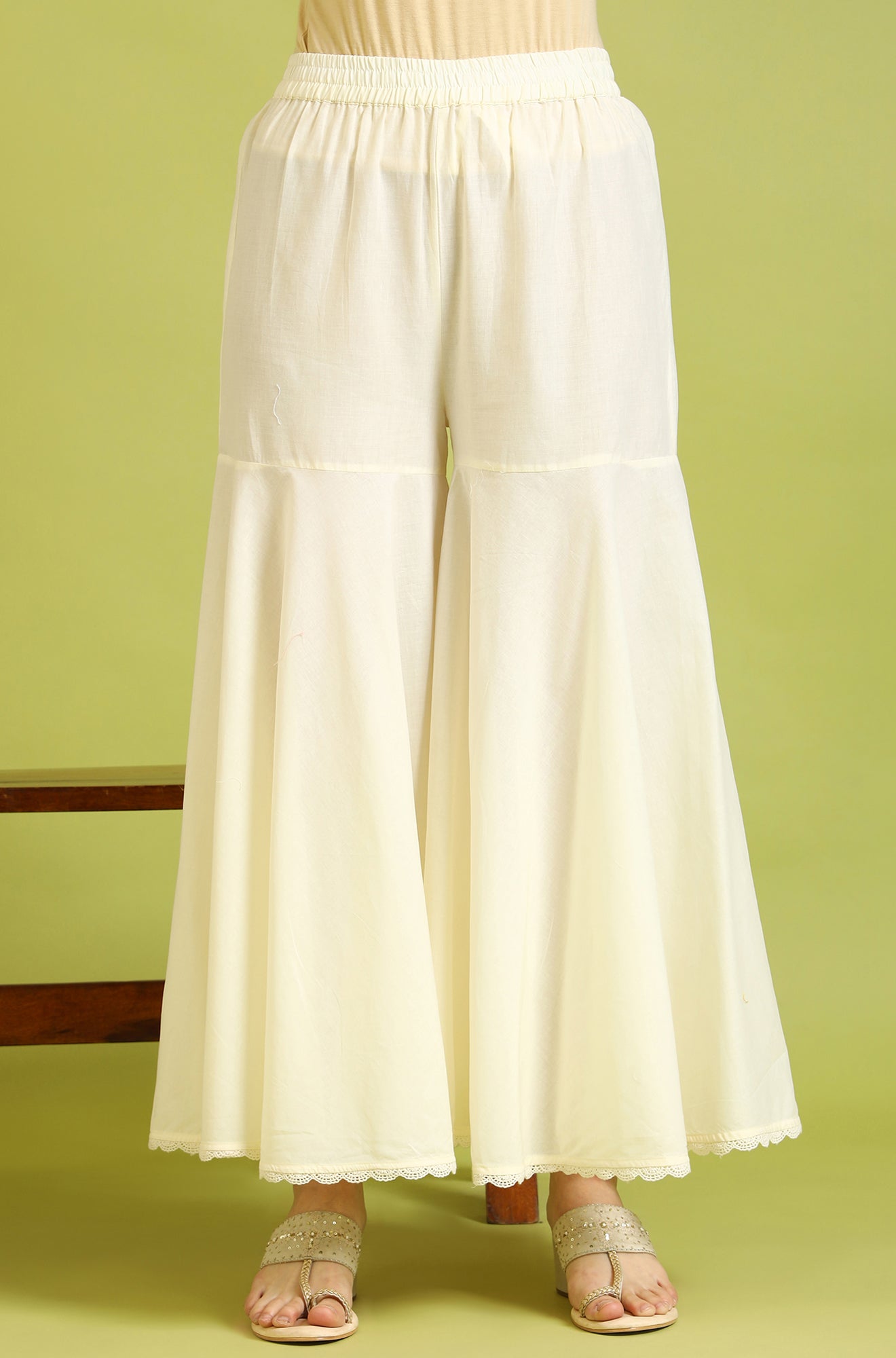 White Embroidered Pure Cotton Straight Spaghetti Kurta and Sharara Set with Dupatta