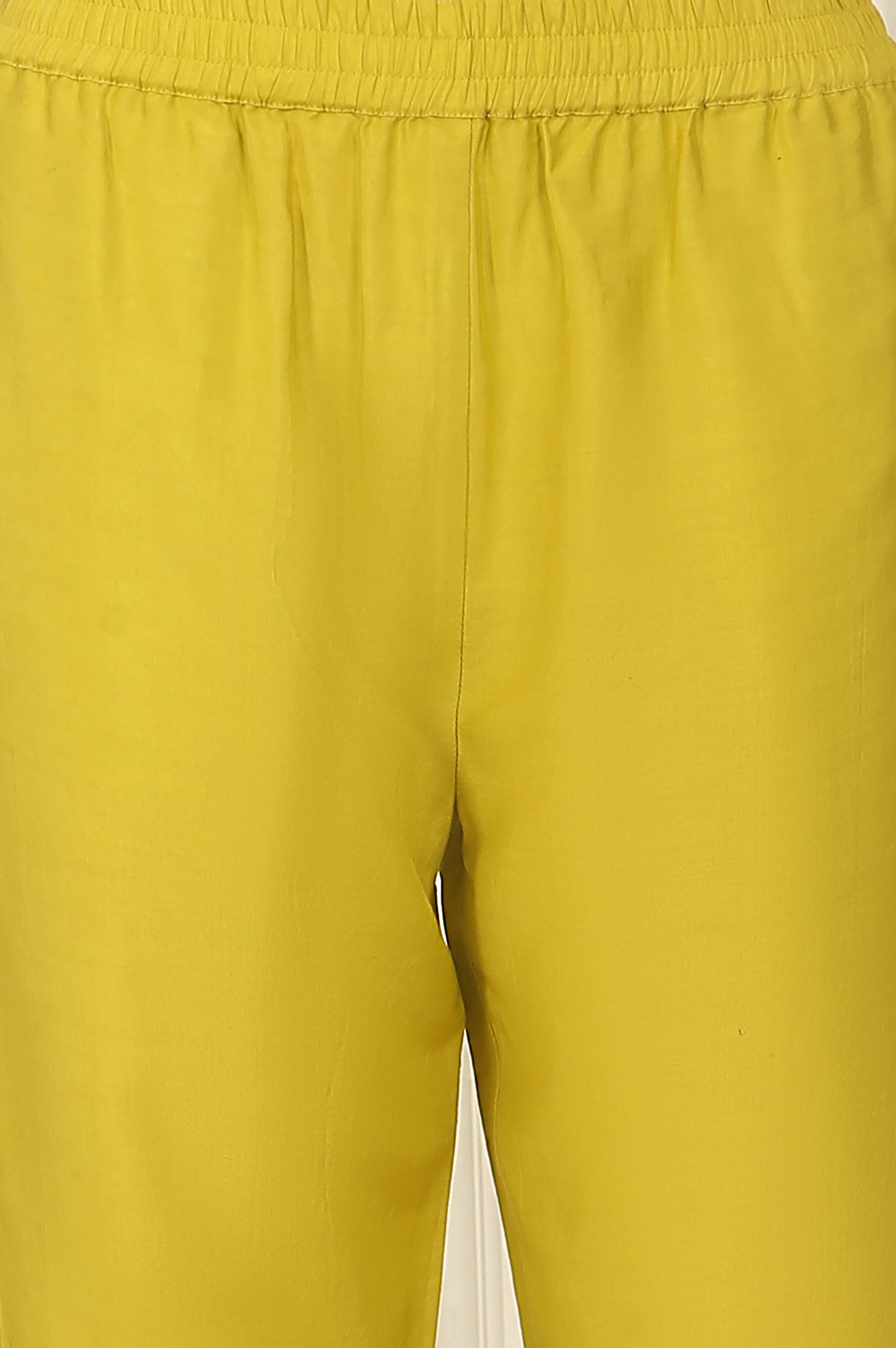 Celery Green Embroidered Chanderi Straight Kurta, Pants and Dupatta Set