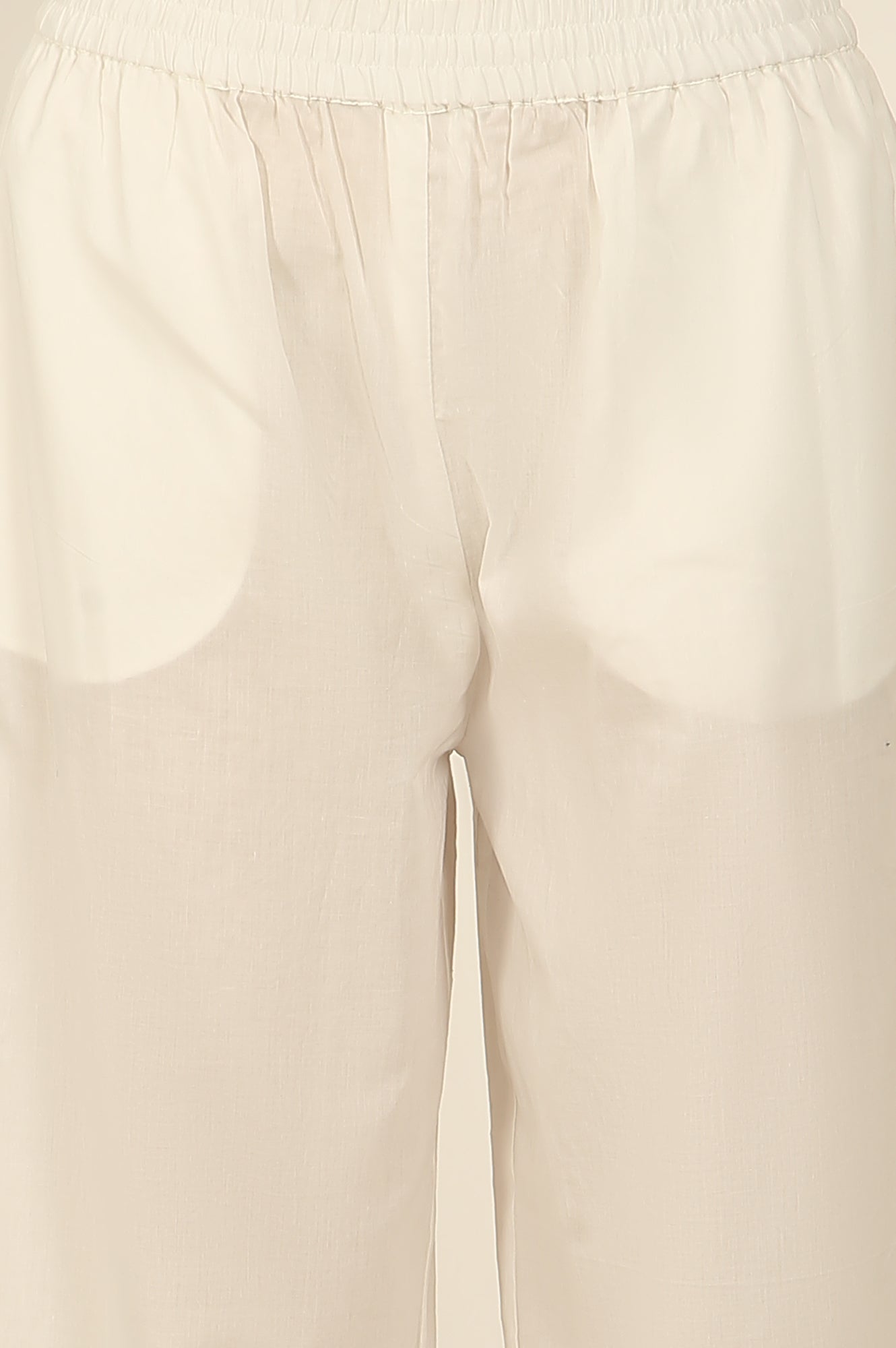 White Printed Thread Embroidered Chanderi Kurta, Pants and Kota Dupatta