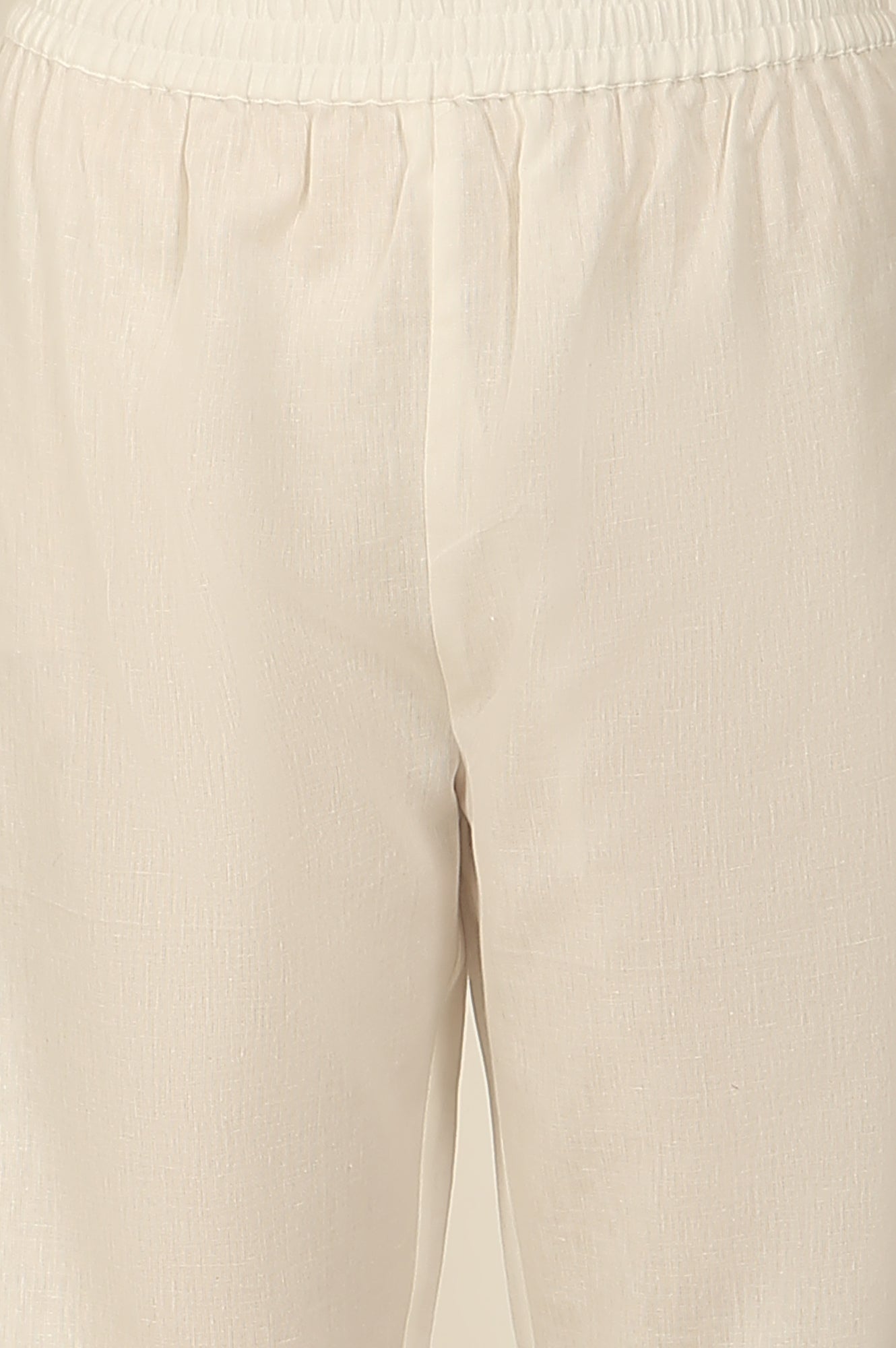 White and Black Floral Printed Kota Flared Kurta, Pants and Dupatta Set