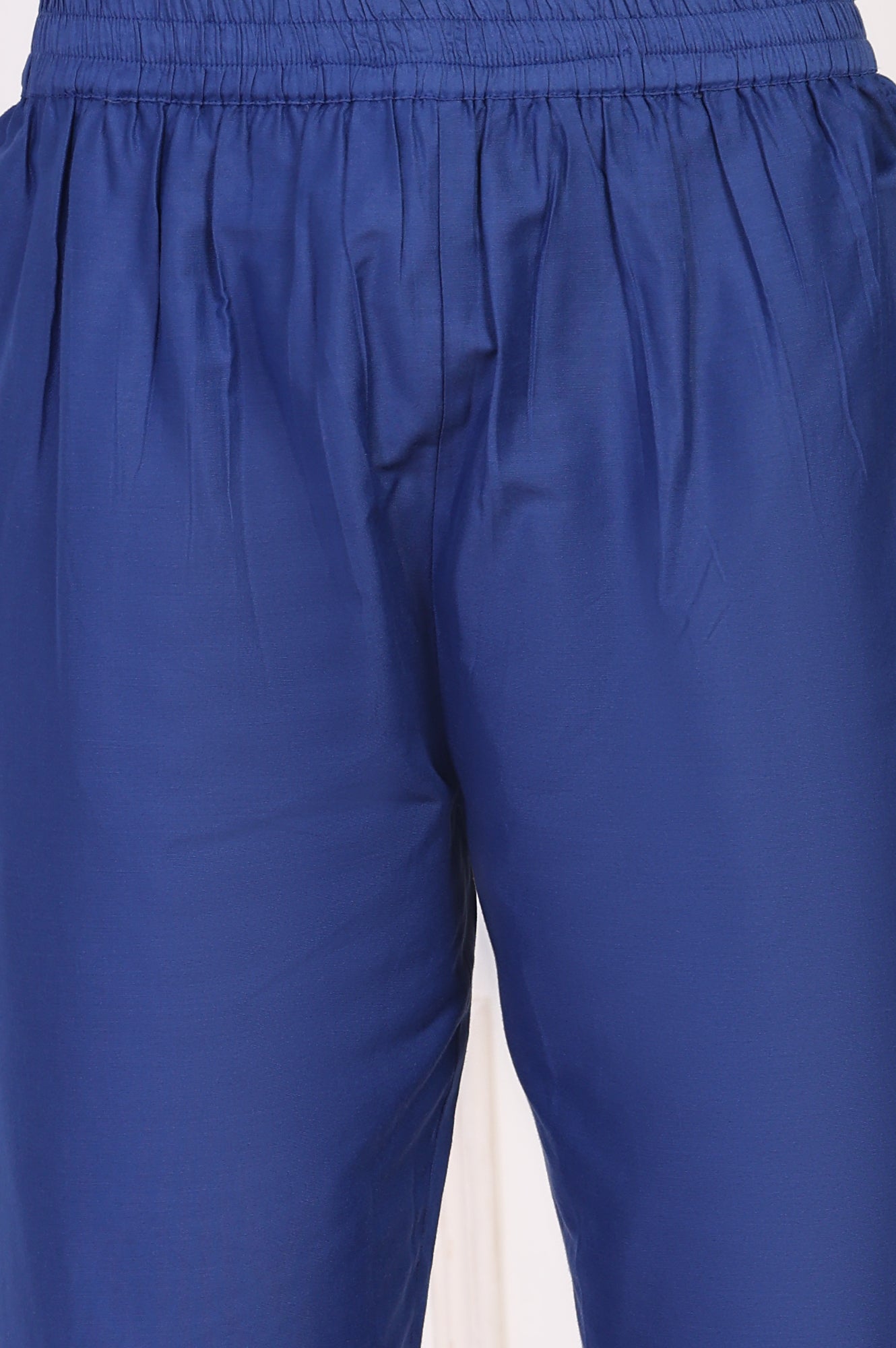 Blue Embroidered A-Line Organza Kurta with Straight Pant and Dupatta Set