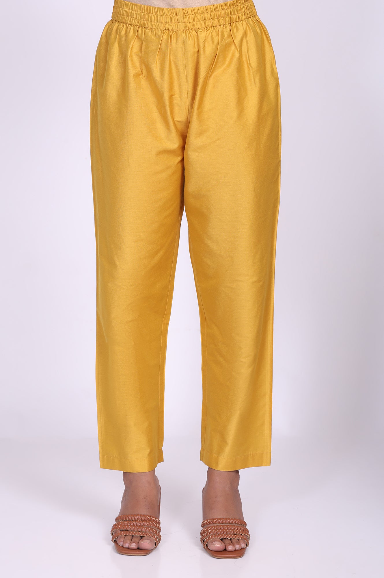 Yellow Floral Printed Anarkali Kurta with Straight Pant and Dupatta Set