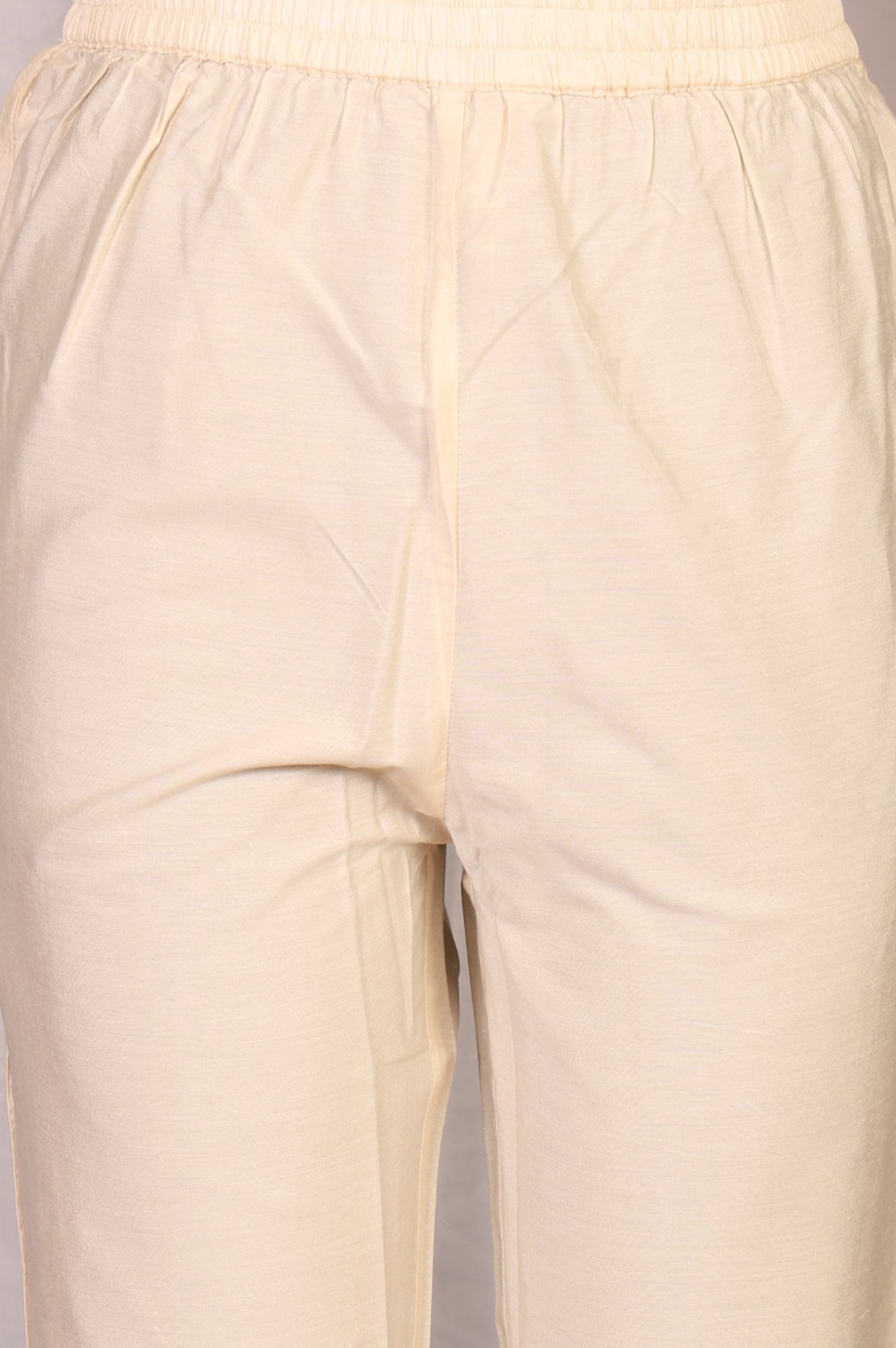 Off White Zari Work Jacquard Anarkali Kurta with Straight Pants and Dupatta Set