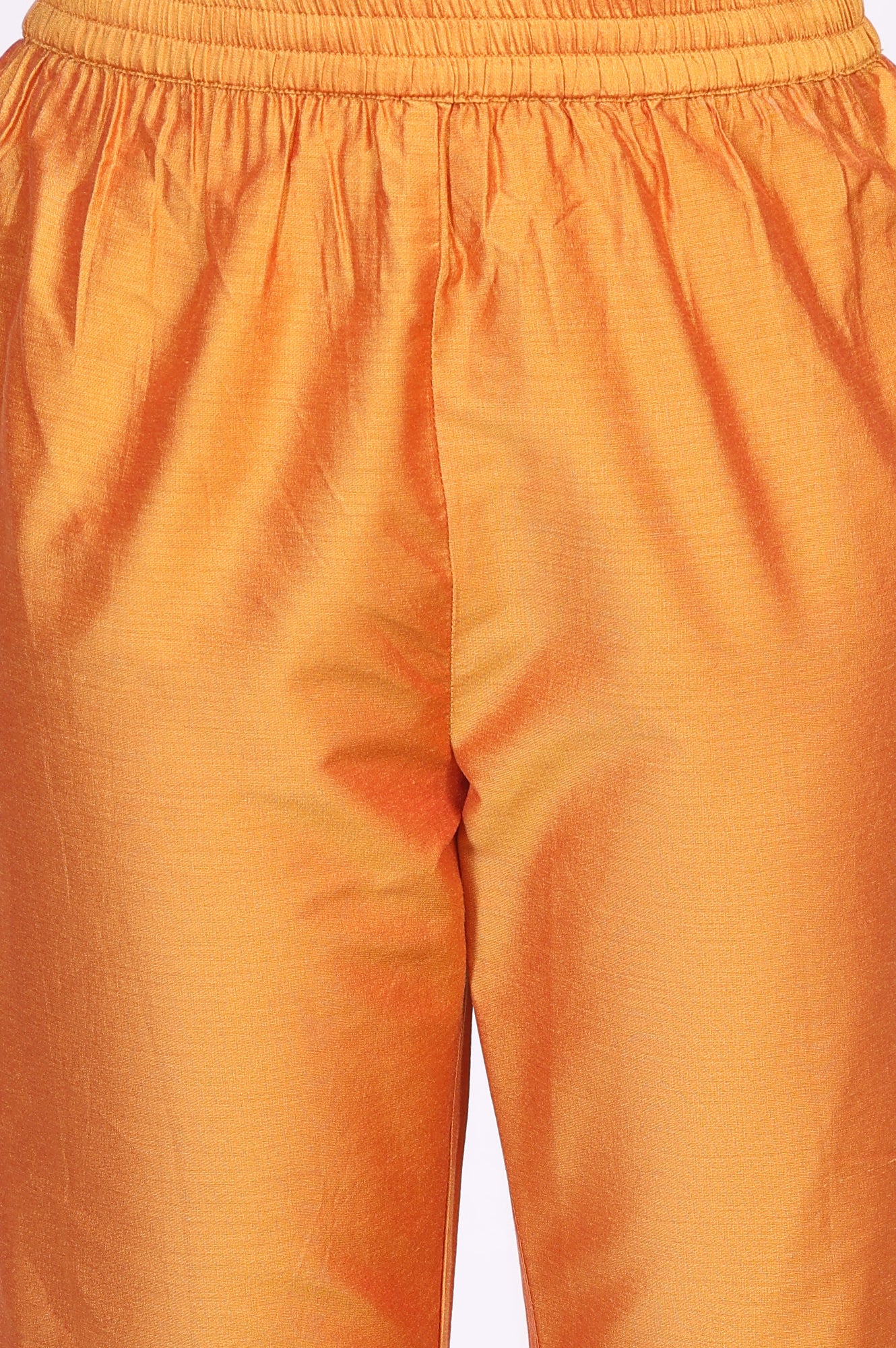 Yellow Embroidered Anarkali Jacquard Kurta with Straight Pant and Dupatta Set