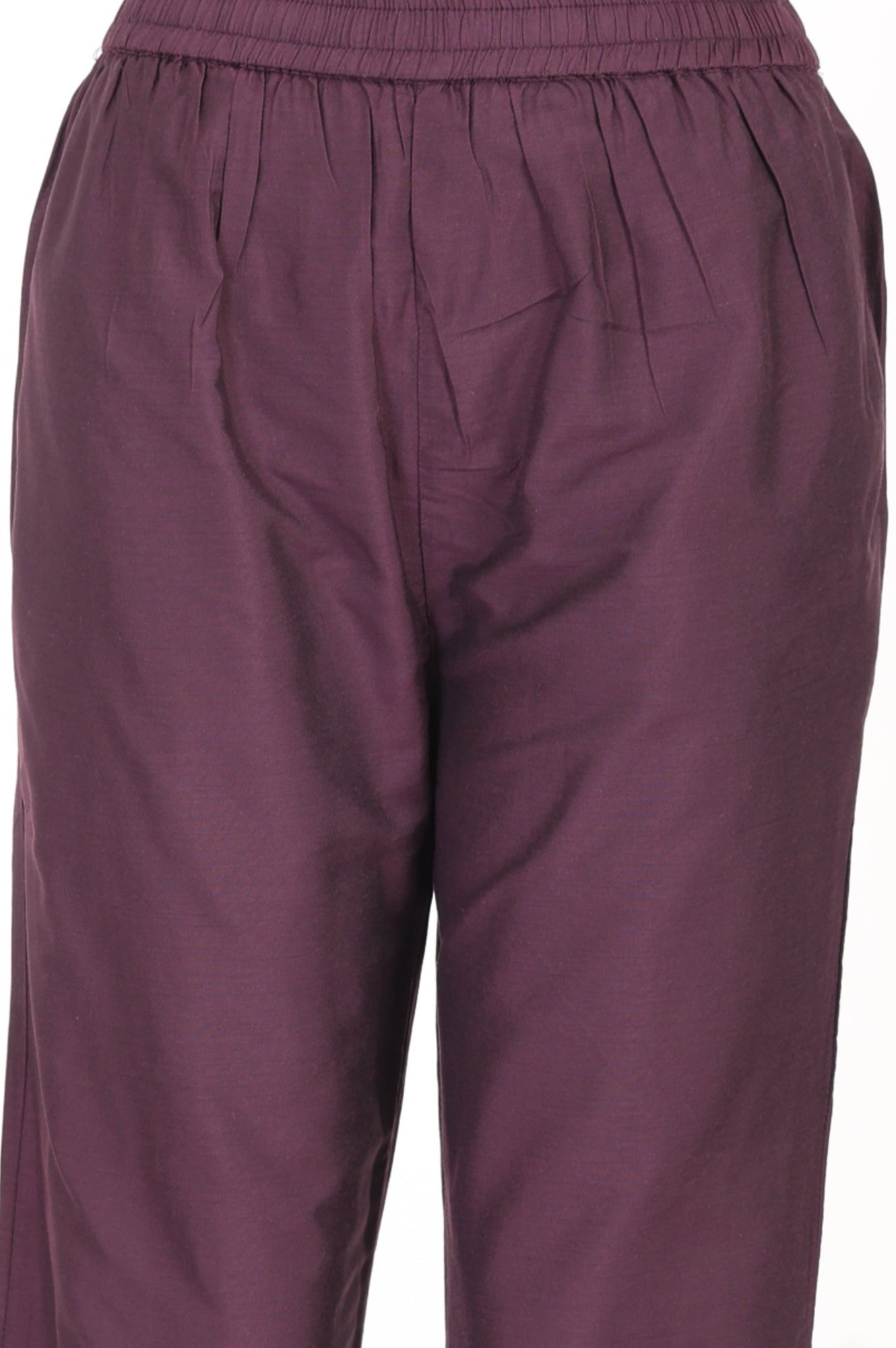 Purple Thread Embroidered Straight Kurta with Straight Pants Set