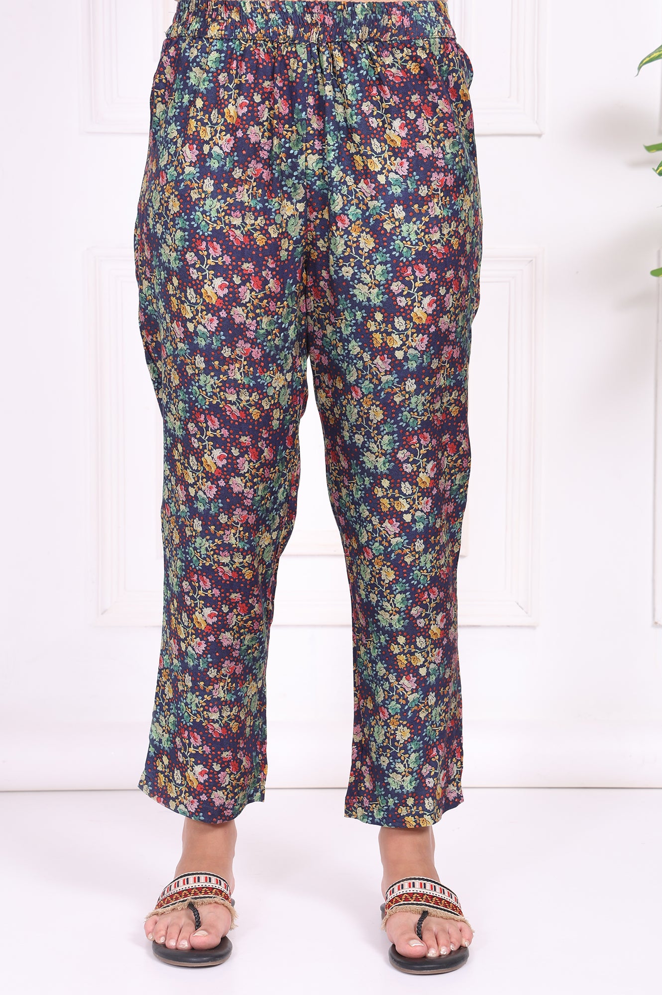 Multicolor Floral Printed Straight Rayon Kurta and Straight Pant Set