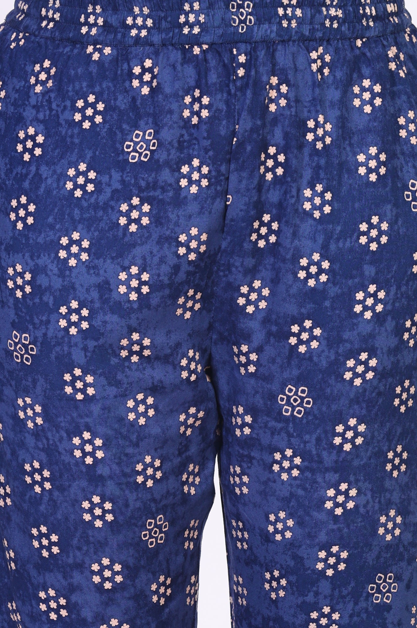 Blue Floral Printed Straight Kurta with Straight Pant and Dupatta Set