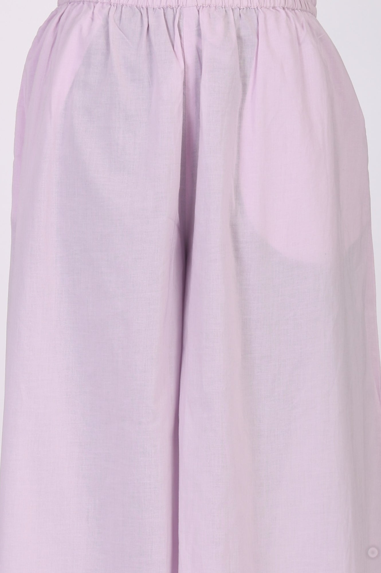 Lavender Floral Printed Pure Cotton Noodle Straps Straight Kurta with Palazzo and Dupatta Set