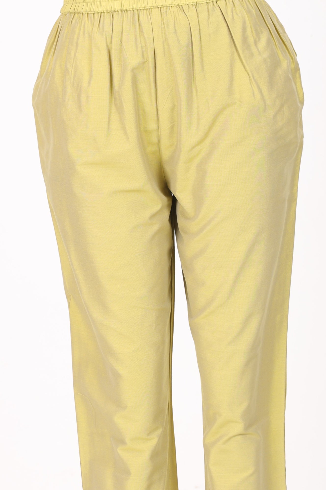 Yellow Thread Embroidered Straight Kurta with Pants and Dupatta Set