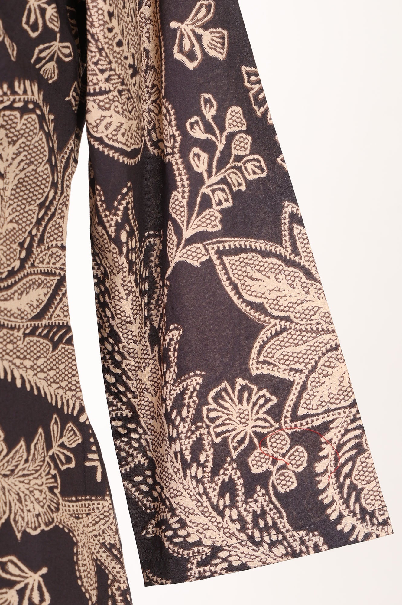 Black Paisley Printed Pure Cotton Straight Kurta With Pants And Dupatta Set