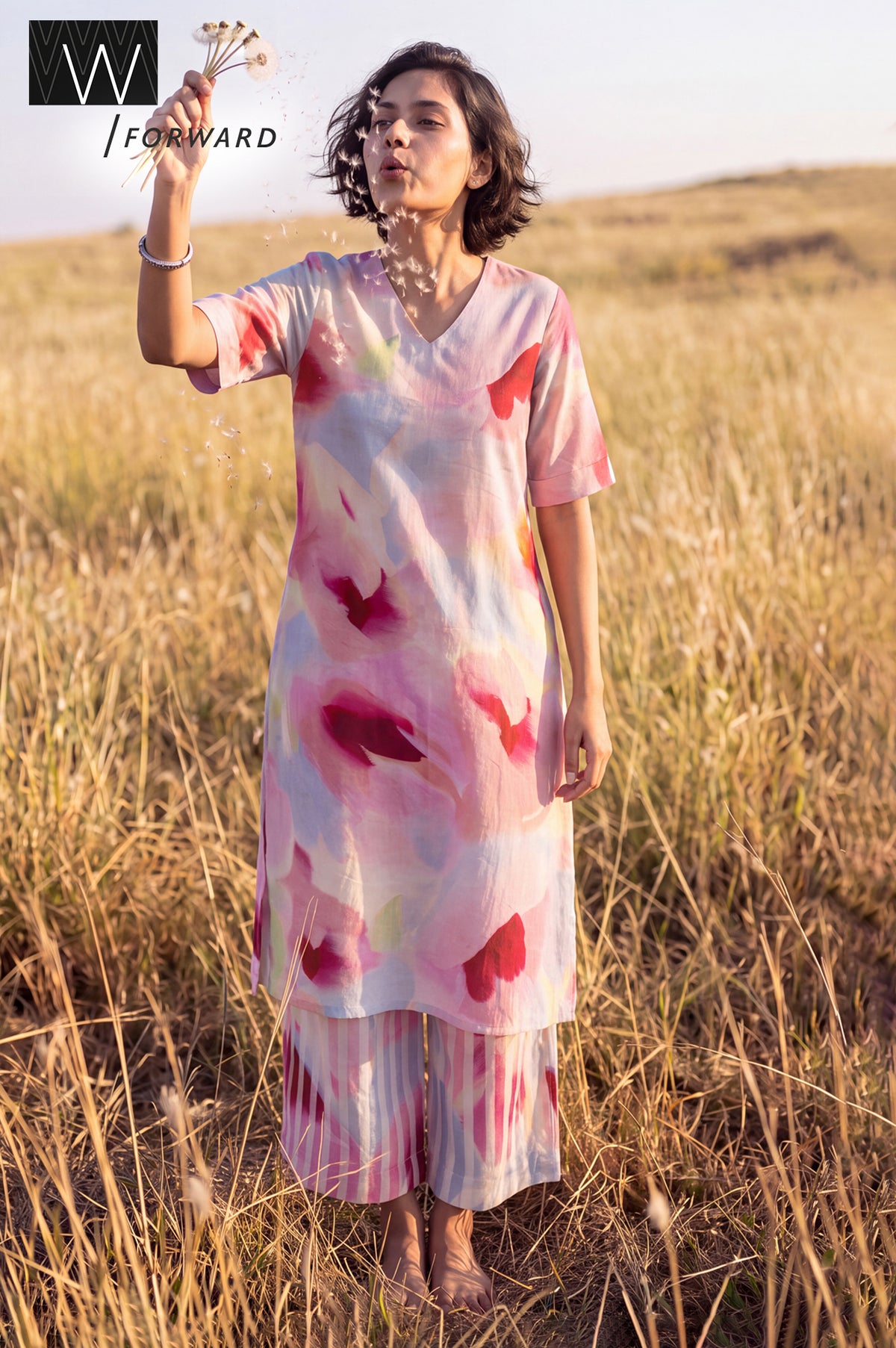 Fresh Canvas Floral Casual Kurta & Pant Set