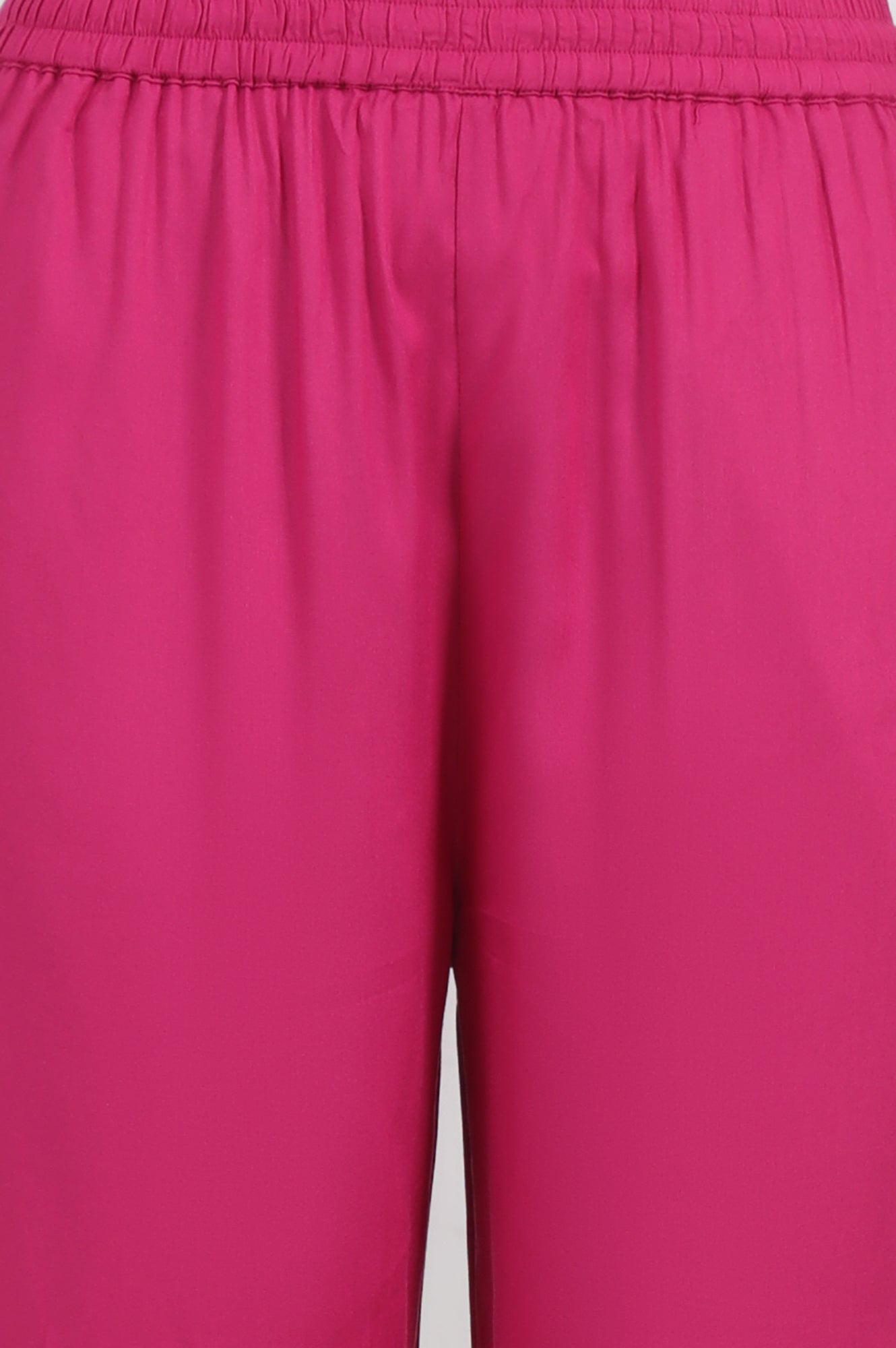 Marigold Yellow Floral Printed Straight Shantung Kurta and Pants Set