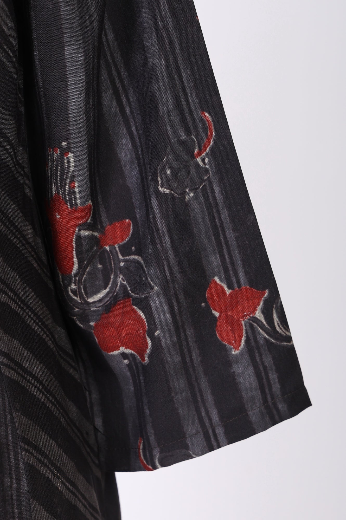 Black Floral Printed Crepe Straight Kurta