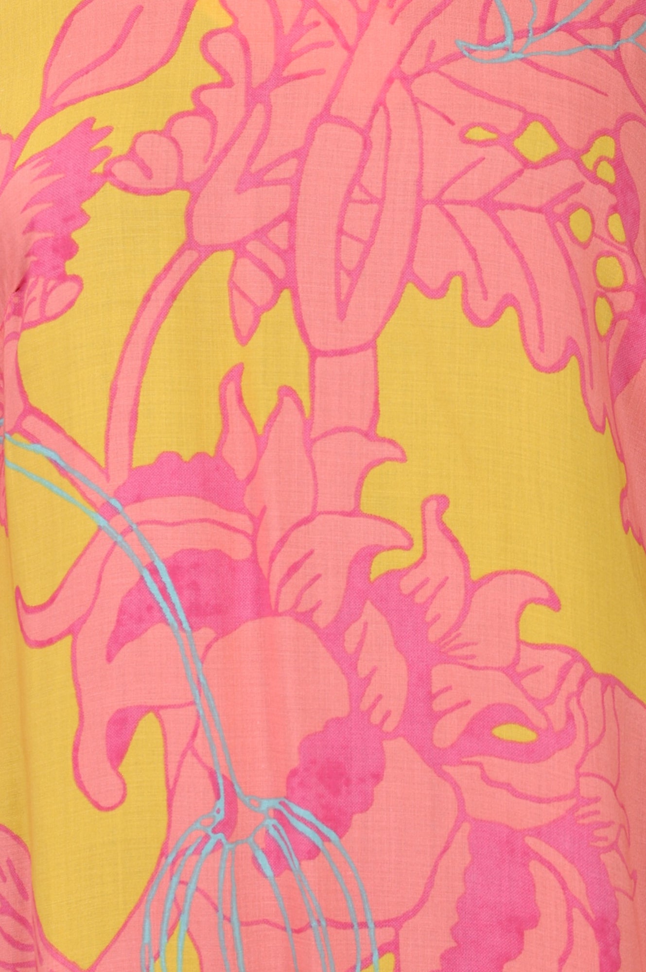 Yellow Floral Printed Modal Straight Kurta