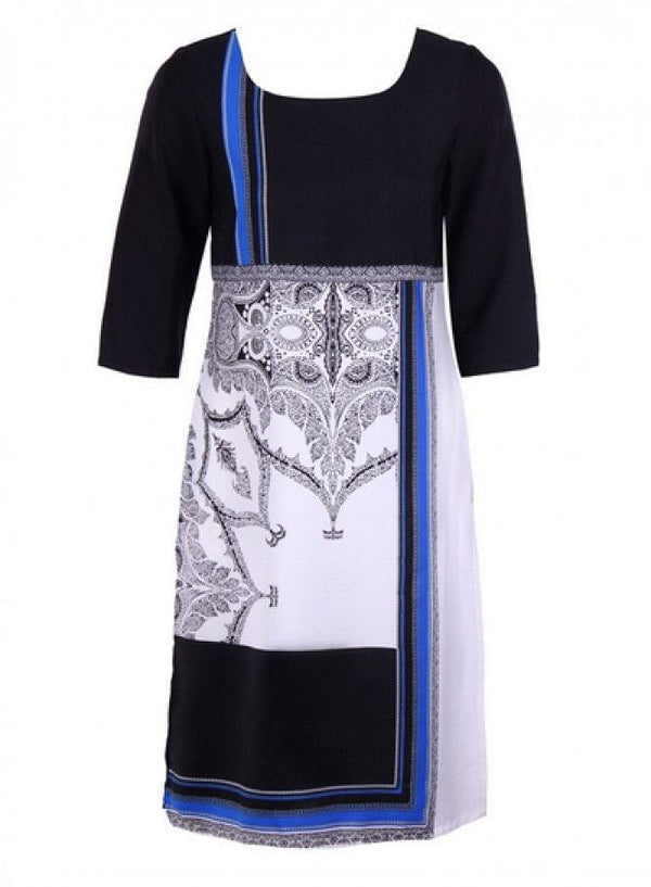 Black Printed 3/4 Sleeve kurta
