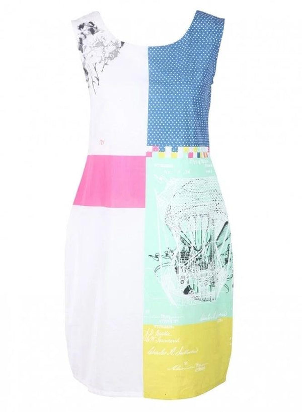 White Printed Sleeveless kurta