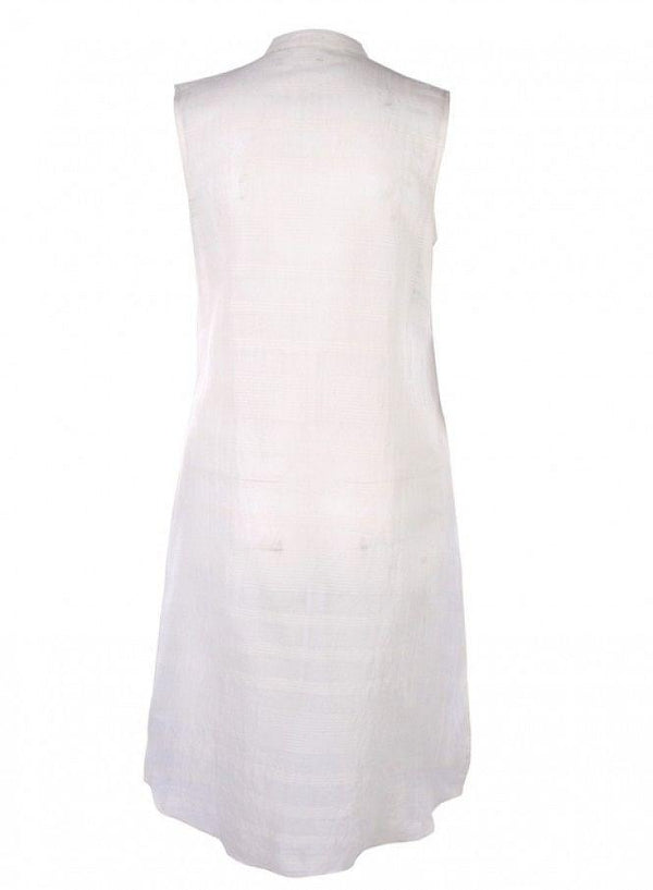 White Printed Sleeveless Gillet