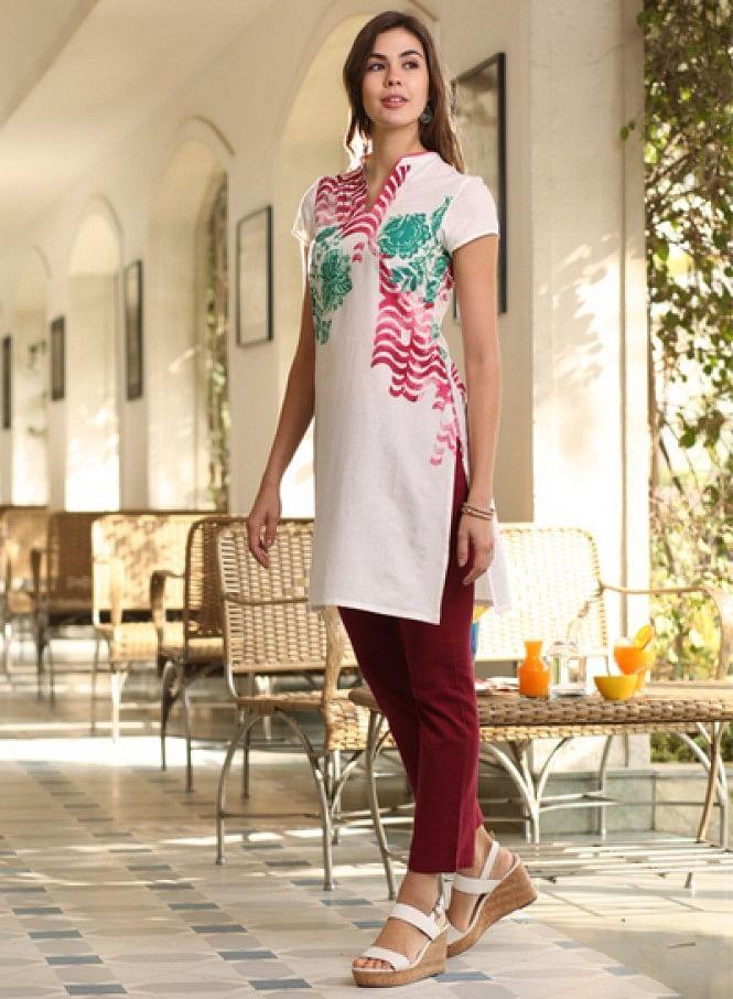 White Printed kurta - 6