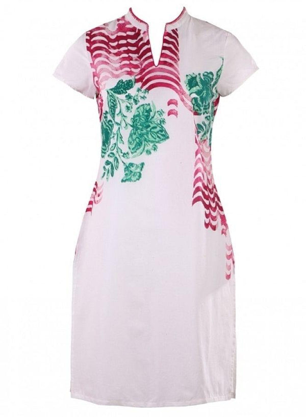 White Printed kurta
