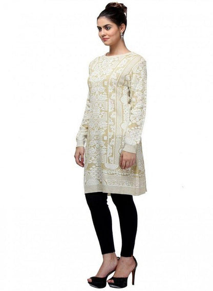 White Full Sleeve kurta - wforwoman
