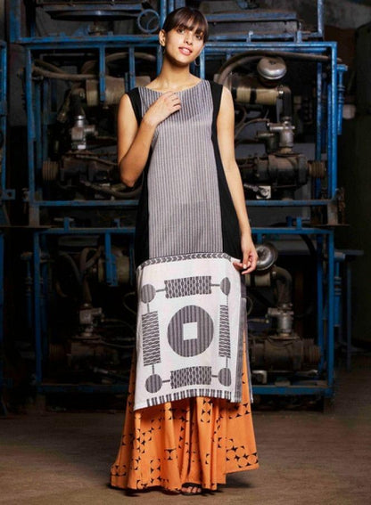 Multicoloured Printed Sleeveless kurta - wforwoman