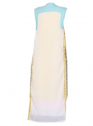 White Printed Sleeveless kurta