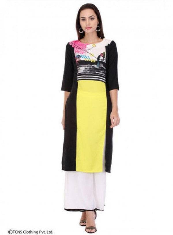 Multicoloured Printed 3/4 Sleeve kurta