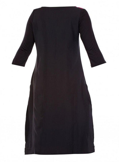 Black Printed 3/4 Sleeve kurta - wforwoman