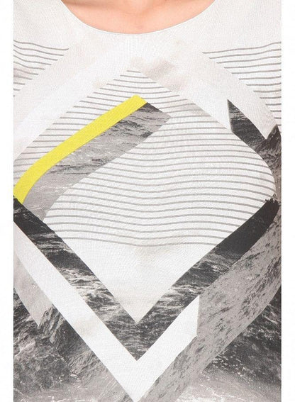 Yellow Printed Sleeveless kurta - wforwoman