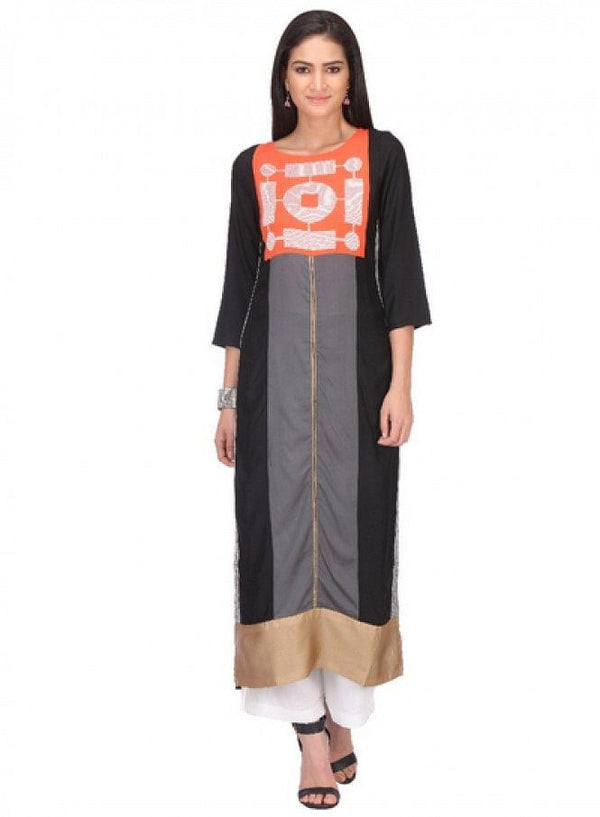 Multicoloured Printed 3/4 Sleeve kurta