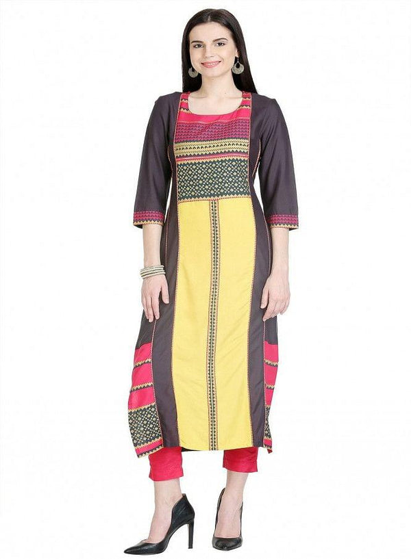 Multicolor 3/4 Sleeve Printed kurta