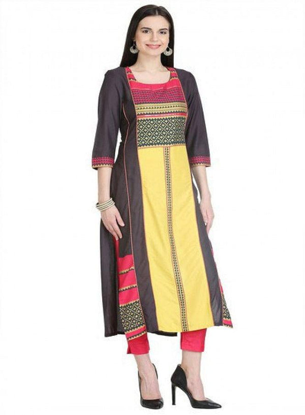 Multicolor 3/4 Sleeve Printed kurta