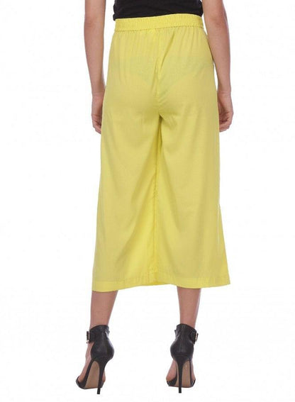 Yellow Cropped Pants - wforwoman