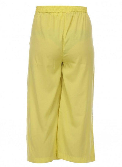 Yellow Cropped Pants - wforwoman