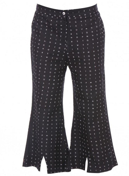 Black Printed Pants - wforwoman