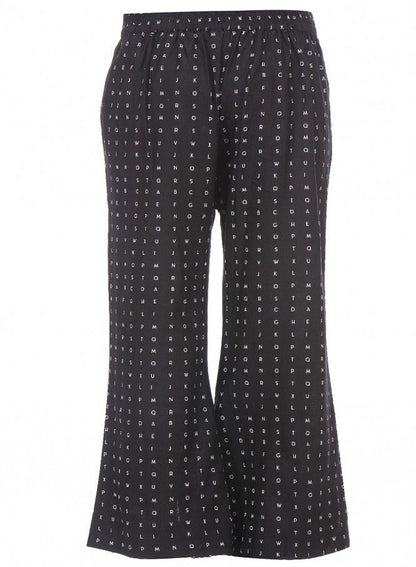 Black Printed Pants - wforwoman