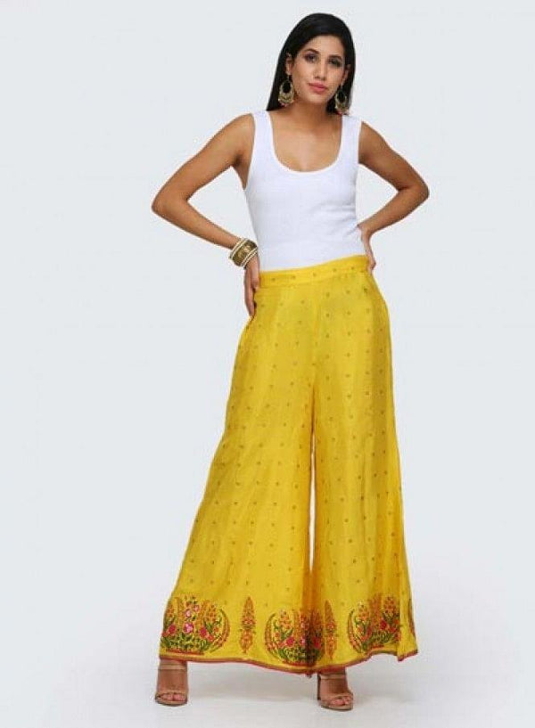 Yellow Printed Palazzos