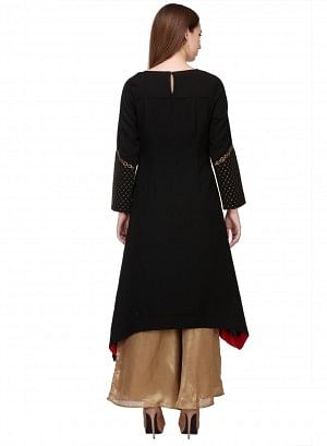 Black Printed Full Sleeve kurta