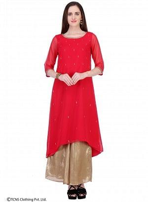 Red 3/4 Sleeve kurta